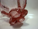 Vintage Abstract Free Form Pink Art Glass Bowl Fol