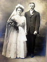 Antique Sepia Wedding Picture Portrait Cabinet Pho