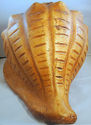 HUGE Conch Shell Red Clay Folk Art Pottery Sculpte