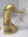 Pair Brass Duck Head Book Ends 2 Bookends Gold Met