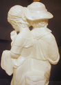 Vintage Boy Girl Sculpture Table Lamp Art Statue P