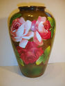 Large Victorian Hand Painted Floral Bristol Glass 