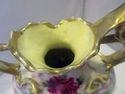 Vintage RS Prussia Double Handled Vase Roses Gold 