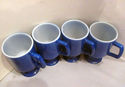 Vintage Anchor Hocking Milk Glass Blue Coffee Mugs