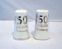 Vintage 50th Anniversary Salt Pepper Shakers White