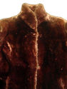  Vintage Brown Mouton Lamb Fur Coat Womens Jacket 