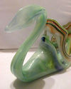 Vtg Murano Glass Swan Hand Blown Aqua Green Bowl P