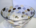 Vtg Mid Century Art Glass Bowl Mixing Optic Coin D