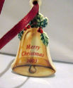 Longaberger 2003 Merry Christmas Holiday Bell Tie 