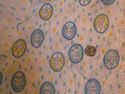 Vintage Baby Cotton Fabric White w Print Blanket o