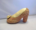 Vintage Knit Shoe Pin Cushion High Heel Yellow Ros