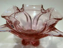 Vintage Abstract Free Form Pink Art Glass Bowl Fol