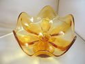 Viking Art Glass Gold Dish Bowl Centerpiece Mid Ce