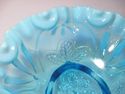 Vtg Jefferson Glass Meander Blue Opalescent Scallo