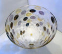 Vtg Mid Century Art Glass Bowl Mixing Optic Coin D