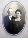 Antique Black White Picture Potrait Husband Wife C