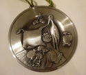 BMF Zinn 97% Pewter Circle Metal Plaque Baby Showe