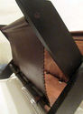 Magazine Rack Holder Organizer Brown Leather Wood 