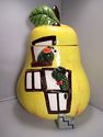 Vintage Yellow Pear Cookie Jar Worm Fruit Ceramic 