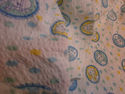 Vintage Baby Cotton Fabric White w Print Blanket o