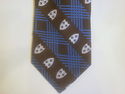 Vintage Necktie Neck Tie Mens Blue Brown White 50s