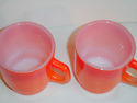 Vintage Metal Mug Rack Orange Lot 6 milk glass mug