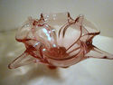 Vintage Abstract Free Form Pink Art Glass Bowl Fol