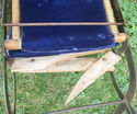 Antique Stroller Velvet Blue Baby Child Wood Carri