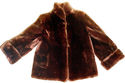  Vintage Brown Mouton Lamb Fur Coat Womens Jacket 