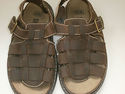 Skechers Shoes Men Brown Leather Sandals Adjustabl