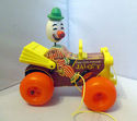 Vintage Fisher Price Jalopy Clown Car Pull Toy 196