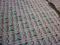 Vintage Stretch Knit Fabric Green Black White Patt