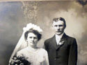 Antique Sepia Wedding Picture Portrait Cabinet Pho