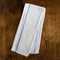 Kitchen Dish Towels - Six (6), White With Royal Bl
