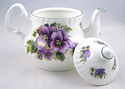 ENGLISH FINE BONE CHINA 6 CUP TEAPOT - PANSY EMPIR