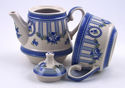 BLUE FRENCH TOILE TEA FOR ONE SET - PREMIUM FINE C