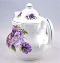 ENGLISH FINE BONE CHINA 6 CUP TEAPOT - PANSY EMPIR