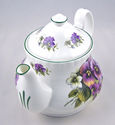 ENGLISH FINE BONE CHINA 6 CUP TEAPOT - PANSY EMPIR