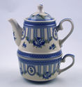 BLUE FRENCH TOILE TEA FOR ONE SET - PREMIUM FINE C