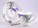 Fine Bone China Cup and Saucer - Bella Lux White R