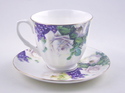 Fine Bone China Cup and Saucer - Bella Lux White R