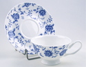 English Bone China Cup & Saucer - Blue Rose Chintz