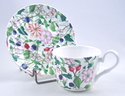 English Bone China Cup & Saucer - Hedgerow Chintz 