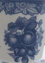 Pair Large Blue Toile Fine China Mugs Fruit Design