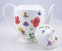 Fine English Bone China 6 Cup Teapot Meadow Flower