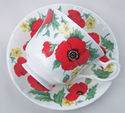 English Bone China Teacup - "Monet" Wild Poppy Chi