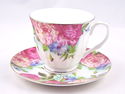 Fine Bone China Cup and Saucer - Sandra's Rose Chi