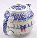 Hand Painted Polish Pottery 5 Cup Teapot Cobalt Ci