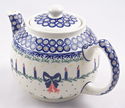 Hand Painted Polish Pottery 5 Cup Teapot Cobalt Ci