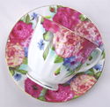 Fine Bone China Cup and Saucer - Sandra's Rose Chi